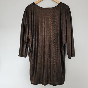 🦄 Ali & Jay Anthropologie dolman sleeve dress open back bronze metallic stretch